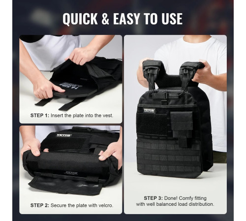 Плити для вагового жилета VEVOR 13,16 кг, чорні