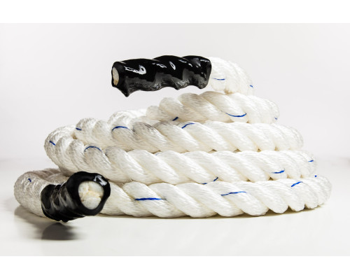 Канат тренувальний для кросфіту 9м Battle Rope White WCG 50х9