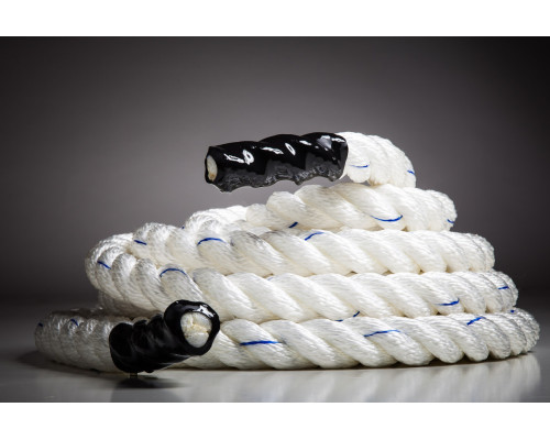 Канат тренувальний для кросфіту 9м Battle Rope White WCG 50х9