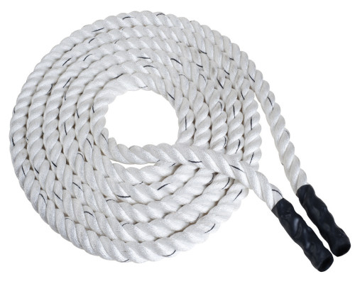 Канат тренувальний для кросфіту 9м Battle Rope White WCG 50х9