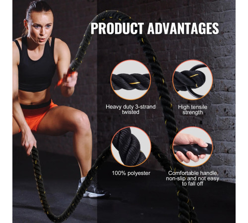 Канат тренувальний VEVOR 38 мм - 9,1 м