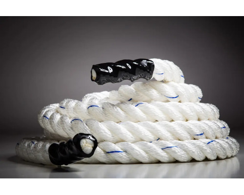 Канат тренувальний для кросфіту 15м Battle Rope White WCG 50х15