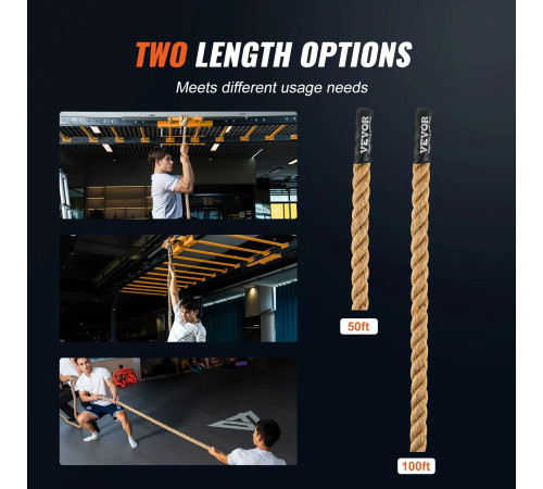 Канат тренувальний VEVOR 38,1 мм - 9,5 м