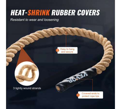 Канат тренувальний VEVOR 38,1 мм - 7,62 м