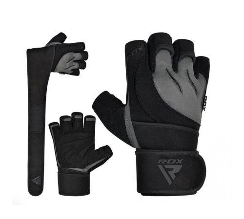 Рукавички для фітнесу RDX L4 Micro M, чорно-сірі