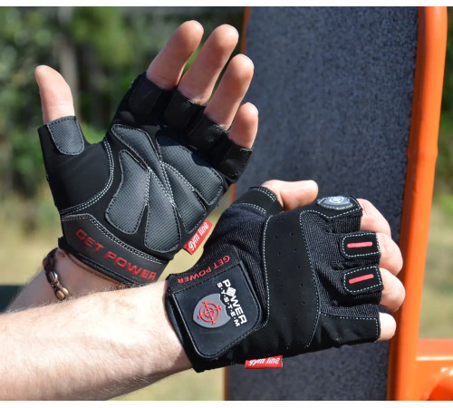 Рукавички для фітнесу Power System PS-2550 Get Power XL, чорні