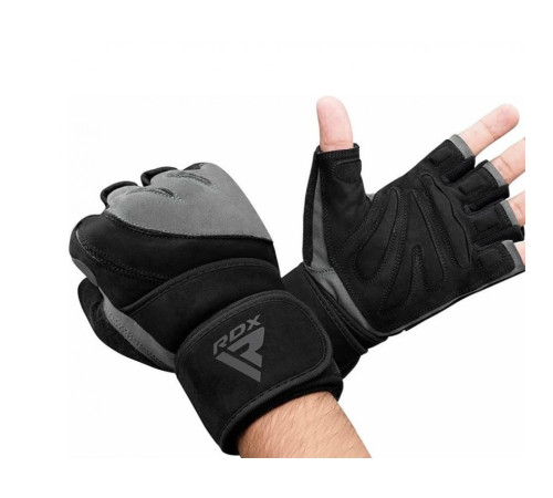 Рукавички для фітнесу RDX L4 Micro XL, чорно-сірі