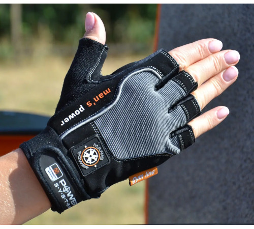 Рукавички для фітнесу чоловічі Power System PS-2580 M, чорно-сірі