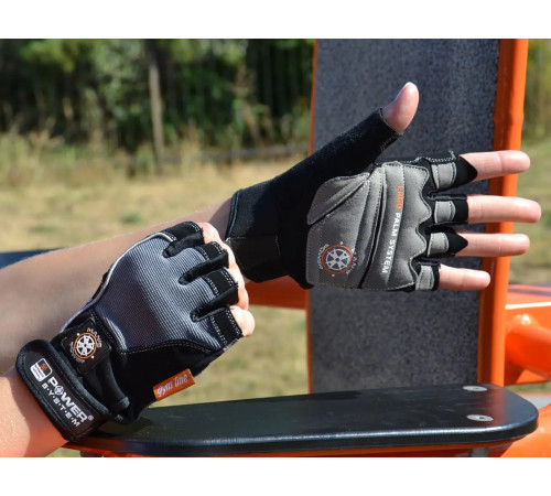 Рукавички для фітнесу чоловічі Power System PS-2580 M, чорно-сірі