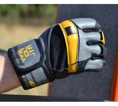 Рукавички для фітнесу MadMax MFG-880 Signature розмір XXL, чорно-жовті