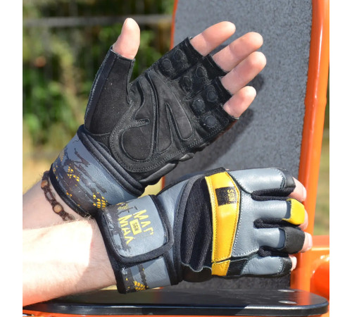 Рукавички для фітнесу MadMax MFG-880 Signature розмір XXL, чорно-жовті