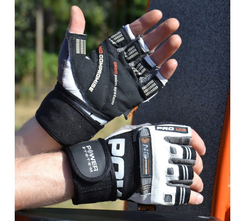 Рукавички для фітнесу Power System PS-2700 No Compromise L, сіро-білі