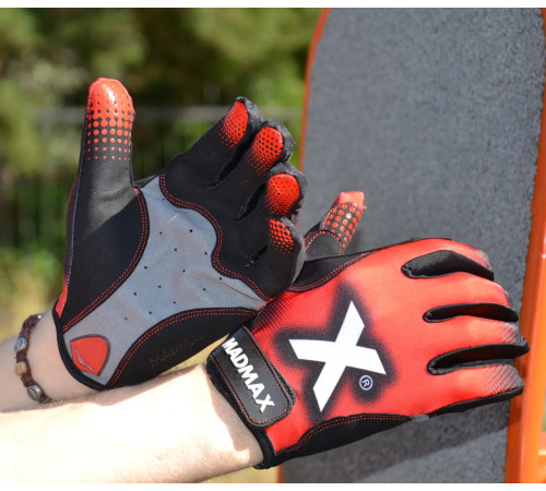 Рукавички для фітнесу MadMax MXG-101 X розмір XL, червоно-чорні