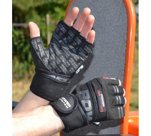 Рукавички для фітнесу Power System PS-2800 Power Grip L, чорні