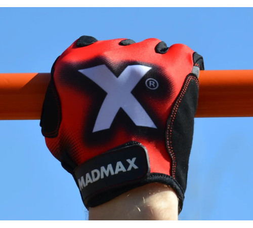 Рукавички для фітнесу MadMax MXG-101 X розмір M, червоно-чорні