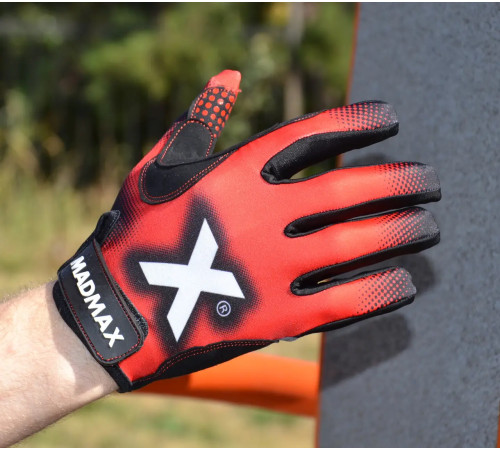 Рукавички для фітнесу MadMax MXG-101 X розмір M, червоно-чорні