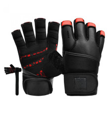 Рукавички для залу RDX Membran Pro L, чорно-червоні