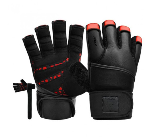 Рукавички для залу RDX Membran Pro L, чорно-червоні