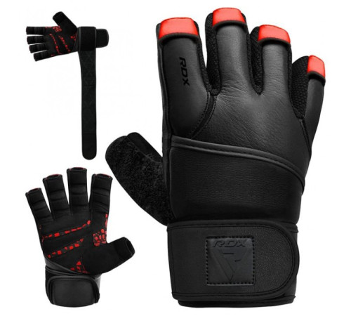 Рукавички для залу RDX Membran Pro L, чорно-червоні