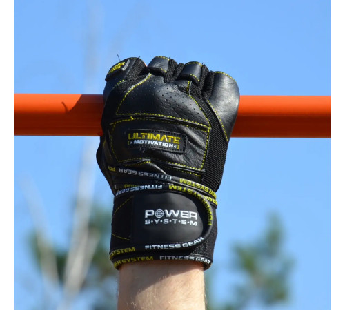 Рукавички для фітнесу Power System PS-2810 Ultimate Motivation L, чорно-жовті