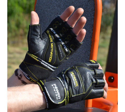 Рукавички для фітнесу Power System PS-2810 Ultimate Motivation XL, чорно-жовті