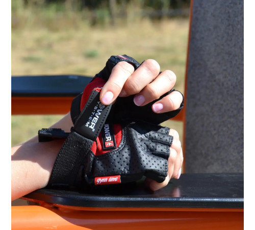 Рукавички для фітнесу Power System PS-2500 Power Plus XS, чорно-червоні