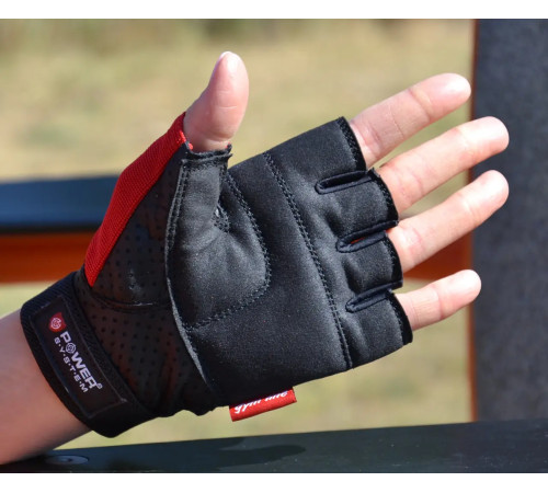 Рукавички для фітнесу Power System PS-2500 Power Plus XS, чорно-червоні