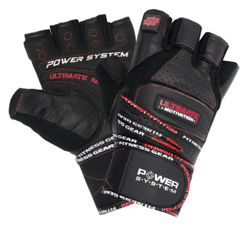 Рукавички для фітнесу Power System PS-2810 Ultimate Motivation M, чорно-червоні
