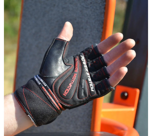 Рукавички для фітнесу Power System PS-2810 Ultimate Motivation M, чорно-червоні