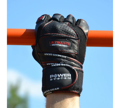 Рукавички для фітнесу Power System PS-2810 Ultimate Motivation XL, чорно-червоні