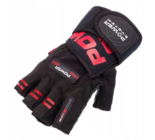 Рукавички для фітнесу Power System PS-2800 Power Grip L, чорно-червоні