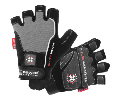 Рукавички для фітнесу чоловічі Power System PS-2580 S, чорно-сірі