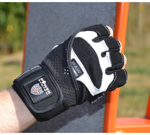 Рукавички для фітнесу Power System PS-2850 Raw Power M, чорно-білі