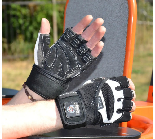 Рукавички для фітнесу Power System PS-2850 Raw Power M, чорно-білі