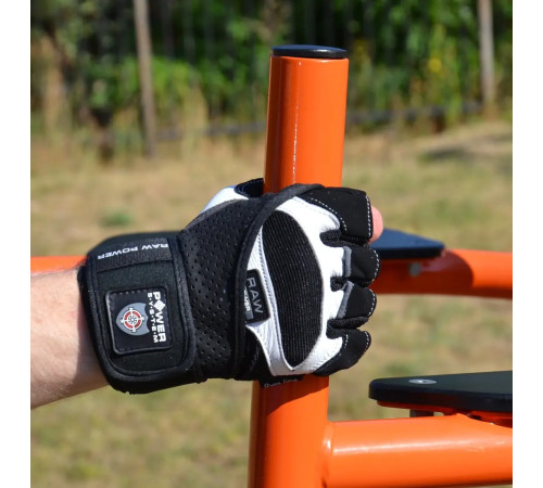 Рукавички для фітнесу Power System PS-2850 Raw Power M, чорно-білі