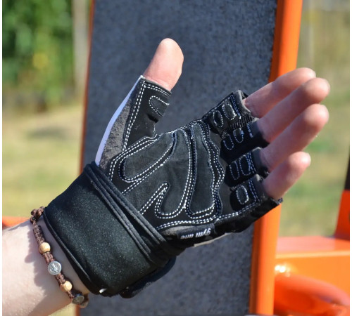 Рукавички для фітнесу Power System PS-2850 Raw Power L, чорно-білі