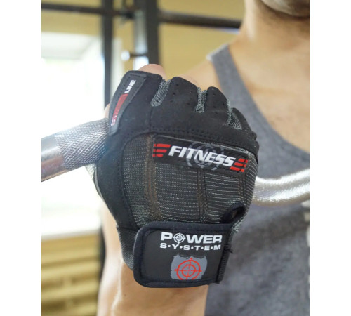 Рукавички для фітнесу Power System PS-2300 Fitness M, чорно-сірі