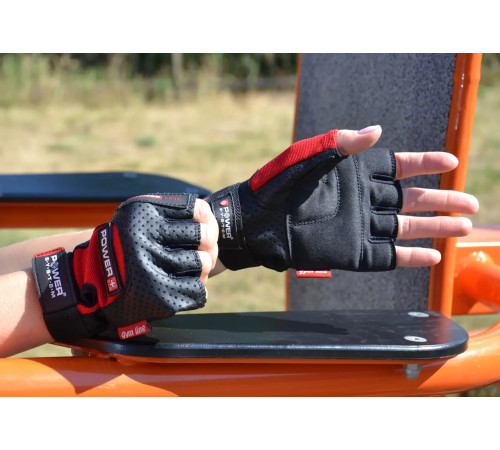 Рукавички для фітнесу Power System PS-2500 Power Plus L, чорно-червоні