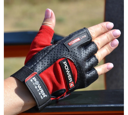 Рукавички для фітнесу Power System PS-2500 Power Plus XL, чорно-червоні