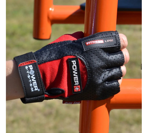 Рукавички для фітнесу Power System PS-2500 Power Plus XL, чорно-червоні