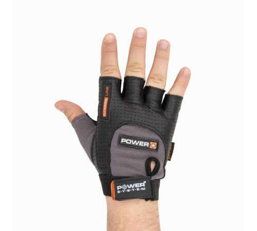 Рукавички для фітнесу Power System PS-2500 Power Plus M, чорно-сірі
