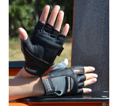 Рукавички для фітнесу Power System PS-2500 Power Plus M, чорно-сірі