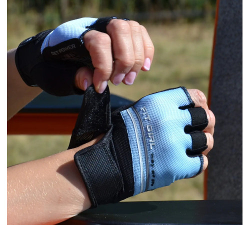 Рукавички для фітнесу жіночі Power System PS-2920 Evo S, блакитні