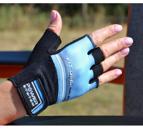 Рукавички для фітнесу жіночі Power System PS-2920 Evo S, блакитні