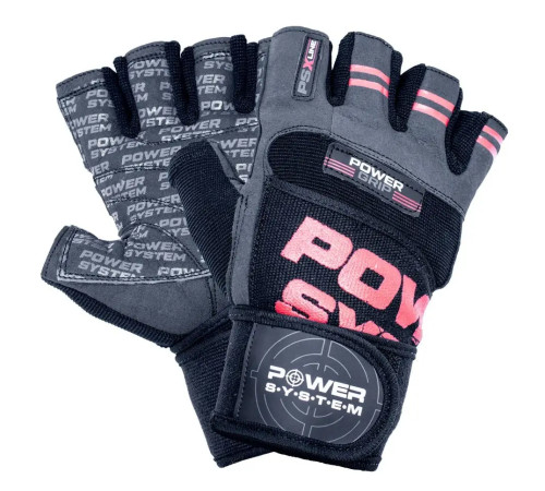 Рукавички для фітнесу Power System PS-2800 M, чорно-червоні