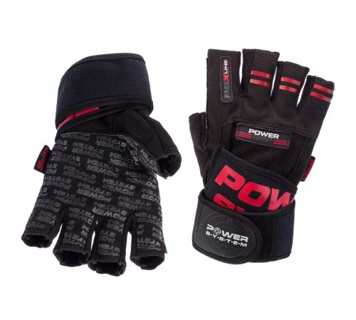 Рукавички для фітнесу Power System PS-2800 M, чорно-червоні
