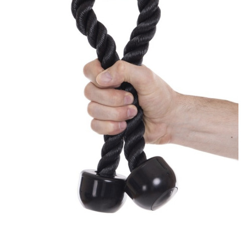 Канат для тяги York Fitness подвійний хват на трицепс з обертовим підвісом, хром