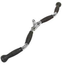 Ручка для верхньої тяги York Fitness 70см W-подібна з гумовими рукоятками, хром