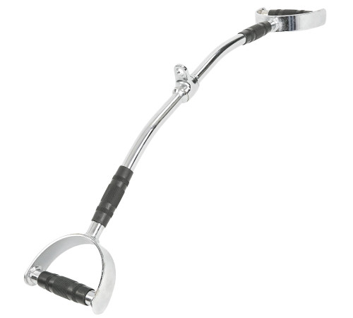 Ручка для верхньої тяги York Fitness 86 см з паралельним хватом вигнута з гумовими рукоятками, хром