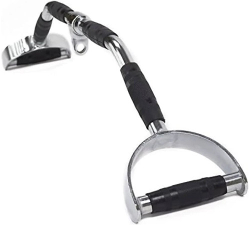 Ручка для верхньої тяги York Fitness 86 см з паралельним хватом вигнута з гумовими рукоятками, хром